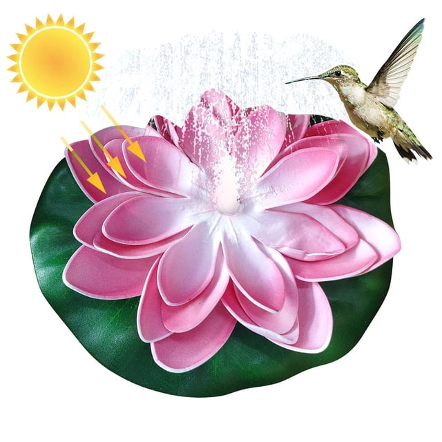Solar Water Ornament for Garden Swimming Pool Floating Flower for Bird Bath and Fish Tank Enhancing Outdoor Water Features