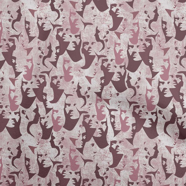 oneOone Tissu en Coton Flex Vin Abstrait pour Robe Tissu Imprimé au Mètre 40 Pouces de Large