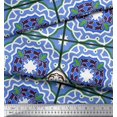 thumbnail image 3 of Soimoi Velvet Fabric Tiles Moroccan Print Sewing Fabric Yard 58 Inch Wide, 3 of 3