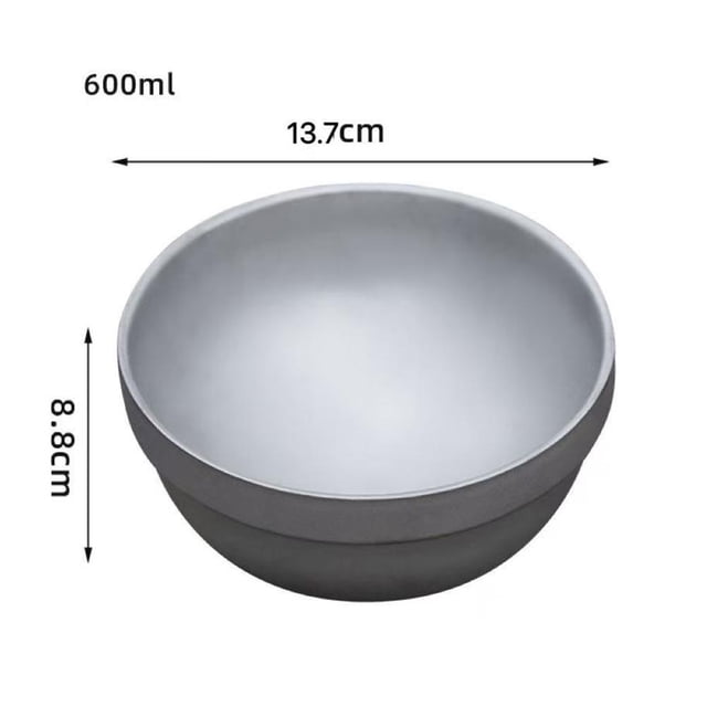 Lttoisl Bol de Camping en Titane Léger - Batterie de Cuisine Carrée Isolée à Double Paroi Durable pour Pique-Nique et Randonnée en Plein Air, Facile à Nettoyer