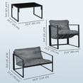 thumbnail image 3 of Outsunny Ensemble de Mobilier de Patio 4 Pcs avec Table en Verre Trempé Canapé Gris, 3 of 10