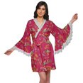 thumbnail image 1 of Moomaya Peignoir Imprimé pour Femmes Robe de Chambre Courte en Coton Peignoir d'Été, 1 of 6
