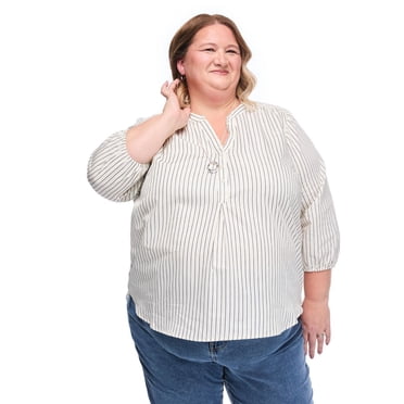 Chemisier à manches 3/4 Lane Bryant Plus pour femmes