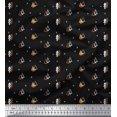 thumbnail image 1 of Soimoi Black Rayon Fabric Tree Christmas Print Fabric by the Yard 42 Inch Wide, 1 of 3