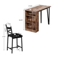 thumbnail image 3 of Bar Table and Chairs Set, 3 Piece Pub Dining Table with Flip Top Extension & Storage Shelves, Elevated Height Design, Small Spaces Kitchen Dining Furniture, 3 of 7