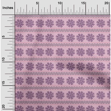 oneOone Viscose Chiffon Fabric Floral & Chevron Block Print Fabric By The Yard 42 Inch Wide