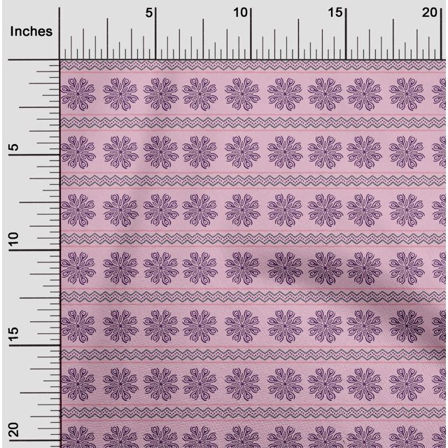 oneOone Viscose Chiffon Fabric Floral & Chevron Block Print Fabric By The Yard 42 Inch Wide