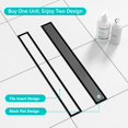 thumbnail image 5 of Neodrain 32-Inch Linear Shower Drain with 2-in-1 Flat & Tile Insert Shiny Black Cover Rectangle Shower Floor Drain Floor Shower Drain with Adjustable Leveling Feet Hair Strainer, 5 of 5