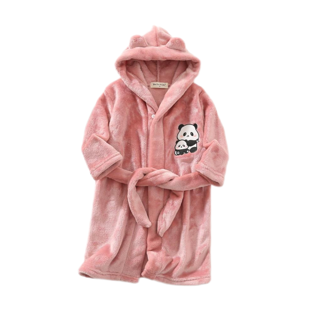 WOLLED Robe en Polaire pour Garçons et Filles, à Capuche, Couleur Unie, 1-12 Ans
