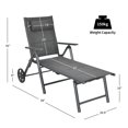 thumbnail image 2 of Patiojoy Chaise Longue de Patio Chaise d'Extérieur Inclinable avec Coussin de Cou et Roues Gris, 2 of 6