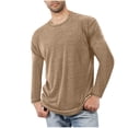 thumbnail image 1 of HAiming Men's Long Sleeve Shirts Casual Solid Color Round Neck Pullover Base Tops Plus Size Soft Pajamas Loungewear, 1 of 5