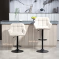 thumbnail image 4 of HOMCOM Adjustable Bar Stools Set of 2, Swivel Tufted Fabric Barstools, 4 of 10