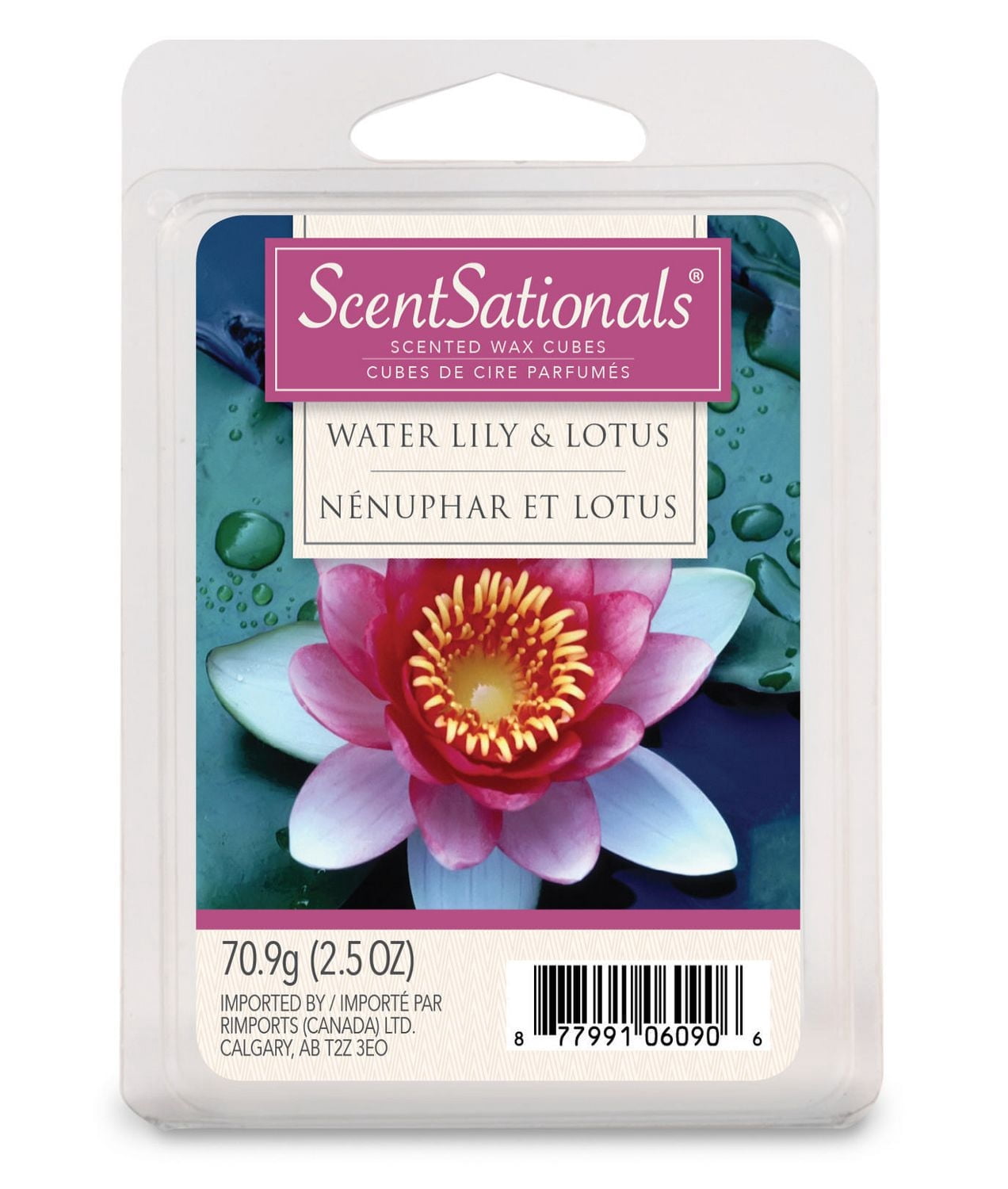 Bloc de cire parfumée ScentSationals Nénuphar et lotus