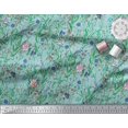 thumbnail image 3 of Soimoi Green polyester Crepe Fabric Leaves & Floral Print Fabric by The Yard 42 Inch Wide, 3 of 3