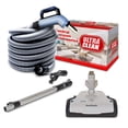 thumbnail image 1 of Ultra Clean Central Vacuum Electric Attachment Kit - Dual Voltage 24V / 110V Hose with 3-Way on/Off Switch Handle- Porpath Electric Power Nozzle – Chromed Wand, 1 of 5