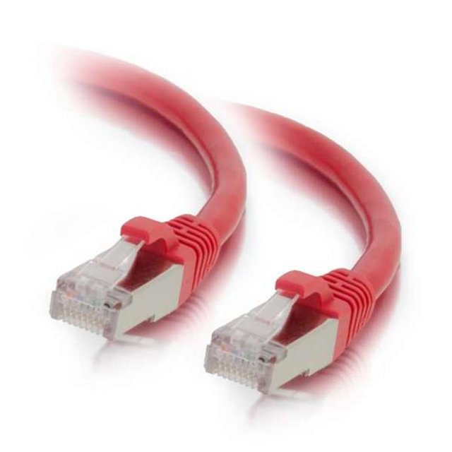 Câble de Réseau Ethernet Cat6 de 14 Pi Sans Accroc avec Blindage-STP - Rouge