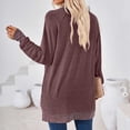 thumbnail image 4 of Timegard Tops for Women High Neck Long Sleeve Side Split Color Block Tshirts Fall Casual Loose Tops, 4 of 8
