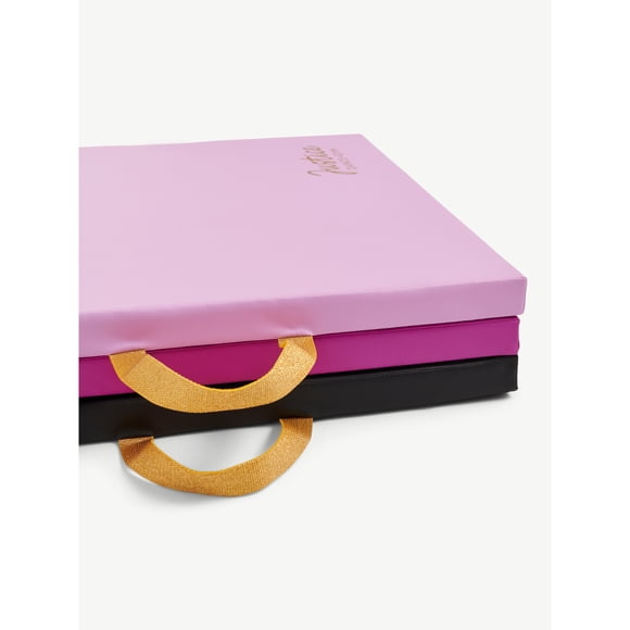 Tapis de gymnastique pliable Justice 6' avec poignées de transport, multicolore, rose