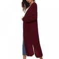 thumbnail image 3 of Women‘s Lightweight Long Sleeve Cardigan Sweaters Irregular Split Open Front Thin Knit Sweater with Pockets, 3 of 5