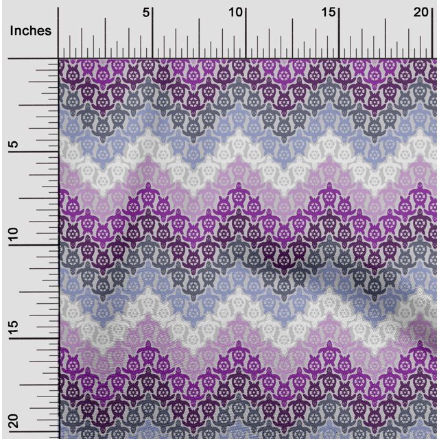 oneOone Tissu Georgette Viscose Violet Tortue Bloc Matériel de Robe Tissu Imprimé Tissu au Mètre 42 Pouces de Large
