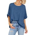thumbnail image 2 of ORUYROP T-Shirt Surdimensionné pour Femmes Été Décontracté à Manches Courtes Tee Ample Hauts, 2 of 5
