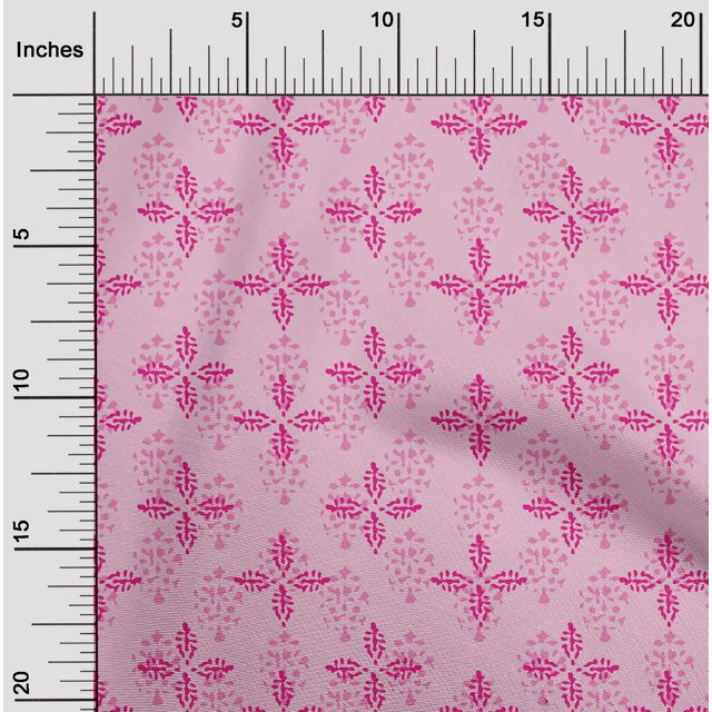 oneOone Georgette Viscose Fabric Floral Block Printed Craft Fabric BTY 42 Inch Wide