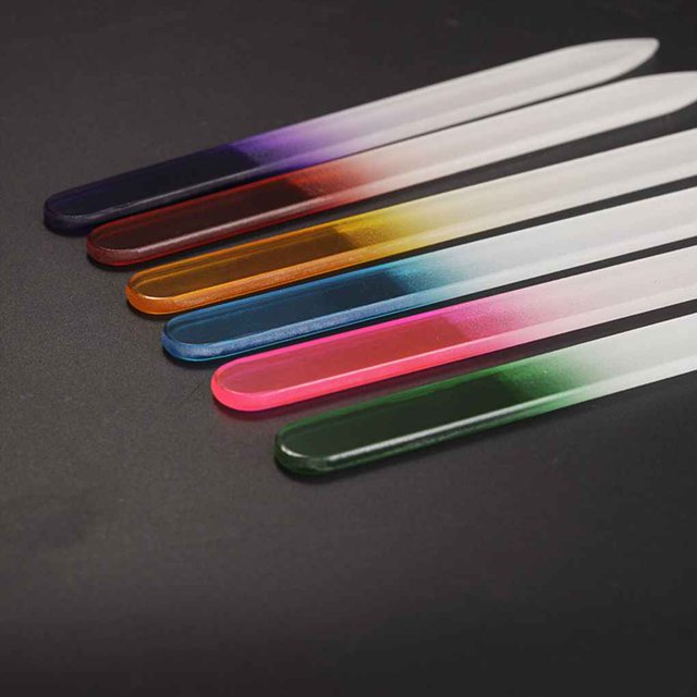 6Pcs/Set Nail File Crystal Polishing File Glass Nail Art Manicure File For Women Girl Professional Polishing Workhe