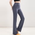 thumbnail image 3 of Womens Solid Color Straight Tube Slightly Flared High Waist And Hip Lifting Exercise Fitness Yoga Pants, 3 of 6