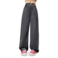 thumbnail image 2 of BOBOGOJP Girls Pull On Jogger Girls' Slim Boot-Cut Stretch Jeans Coffee 2-3 Years, 2 of 5