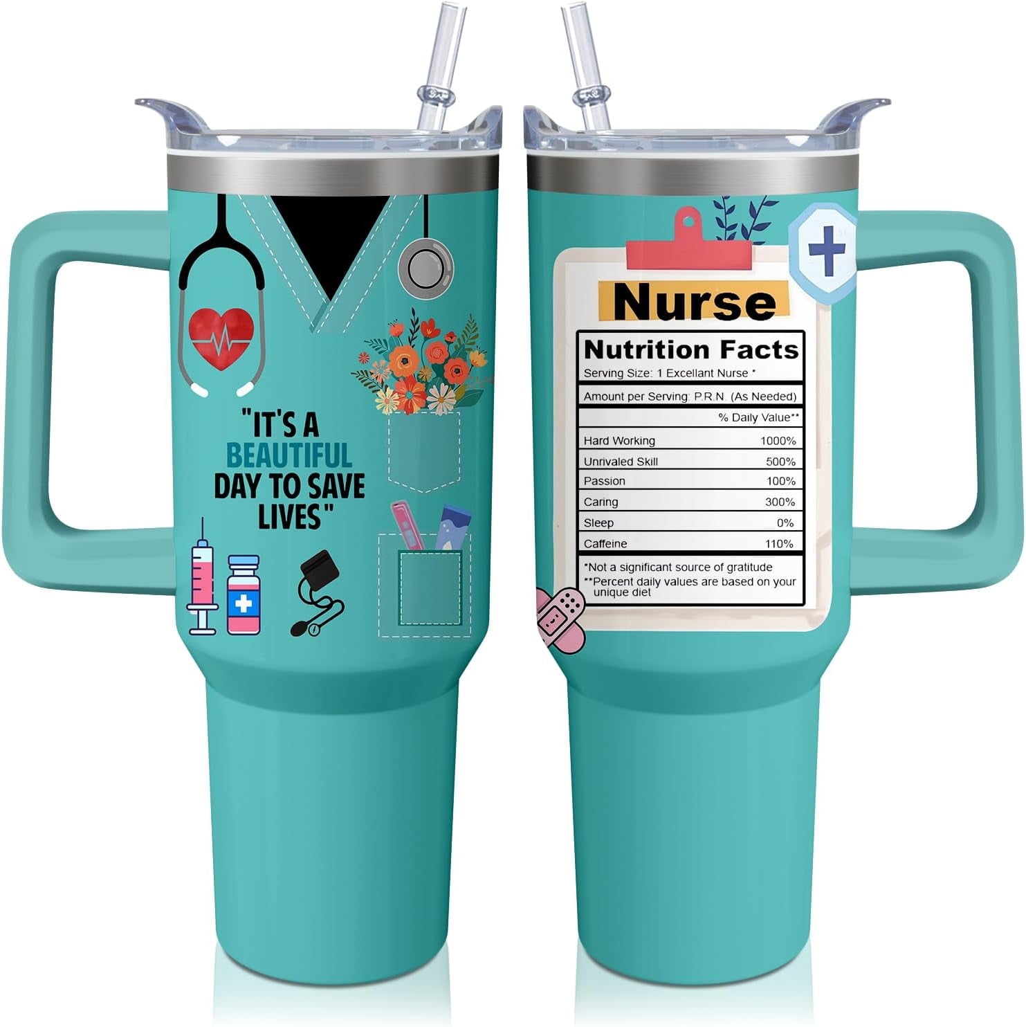 Gobelet Sister 40 Oz - Cadeau d'Anniversaire pour Femmes - Tasse en Acier Inoxydable Isolée - Poignée et Paille Incluses