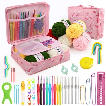 Labymos Trousse de Crochet pour Débutants et Adultes, Trousses de Crochet Incluant Fil, Crochets de Crochet Ergonomiques 2,0-6,0 mm,