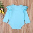 thumbnail image 2 of Newborn Baby Girl Boy Ruffled Long Sleeve Romper Solid Color Casual Bodysuit Spring Fall Clothes, 2 of 6