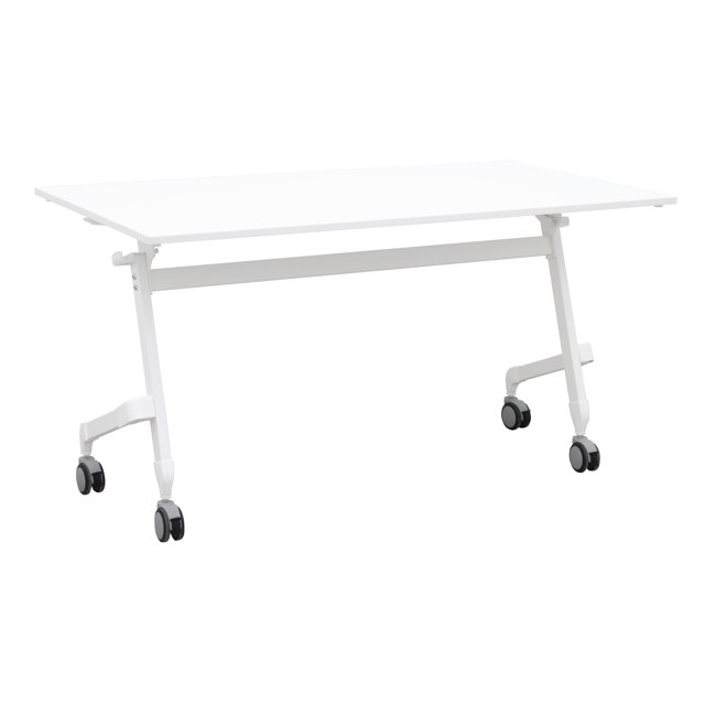 Flip-Top Table 55" W x 24" D - Snow White frame - White top
