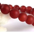 thumbnail image 2 of Bracelet Extensible Unisexe en Perles Rondes de 8 mm en Pierre Précieuse d'Agate Rouge Givrée Naturelle 7 Pouces, 2 of 3