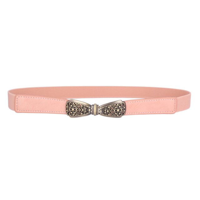 Adoptfade Ceinture Élastique pour Femmes en Métal, Rose