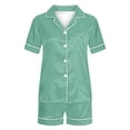 thumbnail image 4 of Yuyuzo Pajama Sets for Women 2 Piece Short Sleeve Button down Shirts Lounge Sets Color Block Soft Pj Sets, 4 of 4