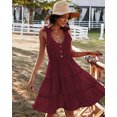 thumbnail image 1 of YNIQUE Womens Summer Casual Spaghetti Strap Smocked Ruffled Vacation Mini Dress, 1 of 6