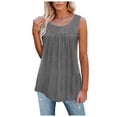 thumbnail image 2 of EGNMCR Camisoles pour Femmes Mode Débardeur d'Été pour Femme à Col Rond Sans Manches Uni Décontracté Blouse, 2 of 7