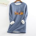 thumbnail image 1 of Chemises pour Femmes, Col Rond, Poche, Épaissies, en Peluche, Chaudes, à Manches Longues, Blouses en Liquidation, 1 of 5
