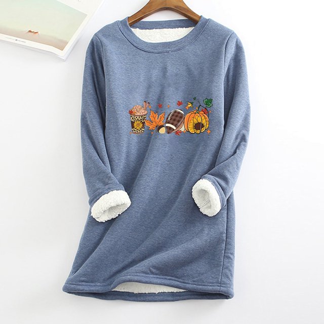 Chemises pour Femmes, Col Rond, Poche, Épaissies, en Peluche, Chaudes, à Manches Longues, Blouses en Liquidation