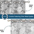 thumbnail image 4 of Vargottam Gray Fruits Print Sheer Curtains for Short Windows - Set of 2 Panels, 63", Grommet Top, Printed Georgette, Light Filtering Drapes for Kitchen or Bedroom, 4 of 9