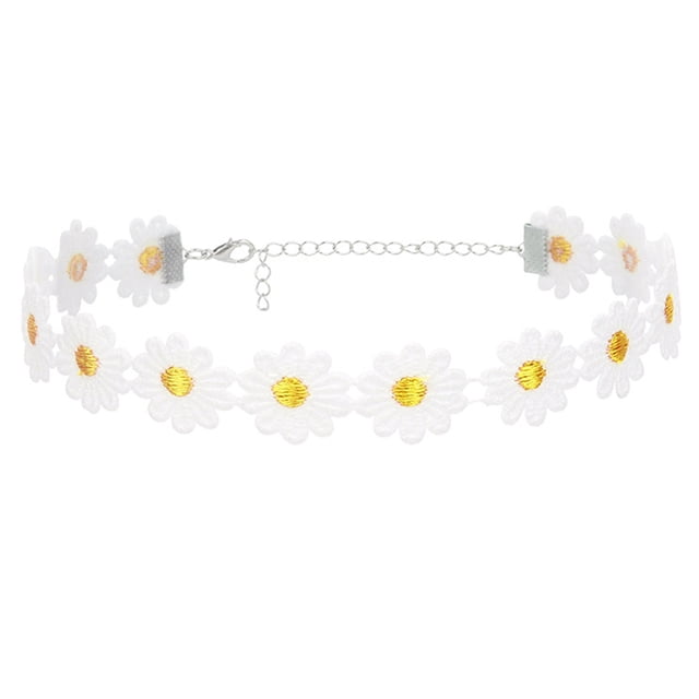 Collier Ras du Cou Décoratif en Dentelle Fleurie pour Dames