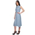 thumbnail image 3 of Moomaya Adjustable Fabric Belt Printed Lapel Collar Button Down Casual Dress, 3 of 4