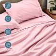 thumbnail image 4 of Bare Home Premium 1800 Collection 3-Piece Bed Sheet Set, Twin, Light Pink, 4 of 10