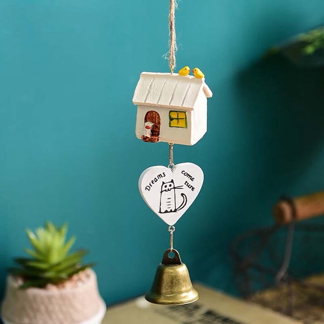Vaidha Carillon Éolien de Cabane Maison Tenir Porte Ornements Mini Pendentif Résine