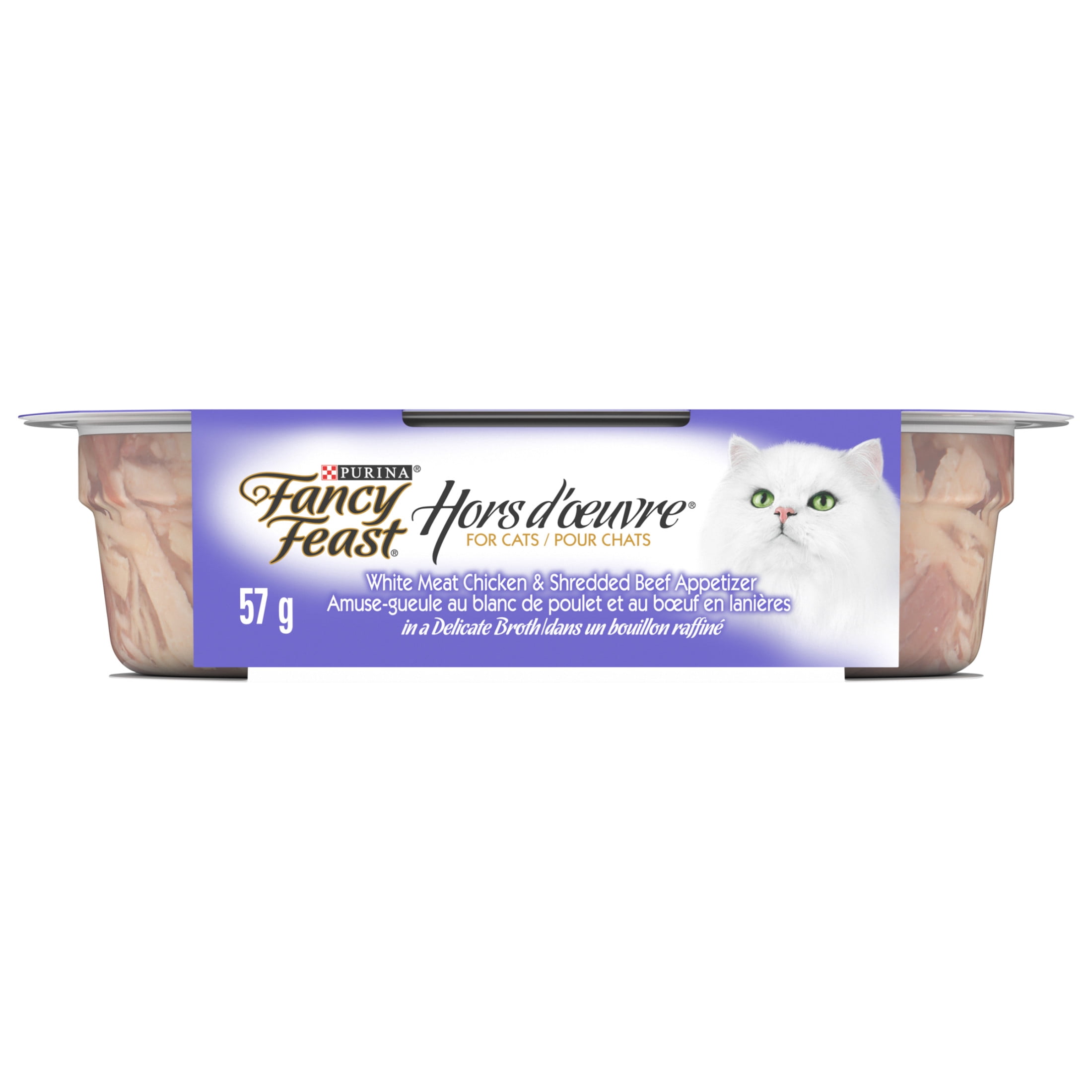 Fancy Feast Hors d'œuvre Amuse-gueule au poulet et au bœuf en lanières, Gâteries pour Chats 57 g