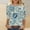 Multicolore, variante sur Jacenvly Hauts pour Femmes Liquidation Femmes Dames Manches 3/4 Fleurs Imprimées Col Rond Manches Longues Haut/chemise Col Rond Hauts pour Femmes Grande Taille