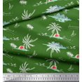 thumbnail image 3 of Soimoi Green polyester Crepe Fabric Palm Tree & Sunset Beach Fabric Prints By Yard 52 Inch Wide, 3 of 3