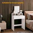 thumbnail image 4 of VASAGLE Dressing Table with Large Mirror, Vanity Table with 2 Drawers and 3 Compartments，Modern, White，Adult, 4 of 7