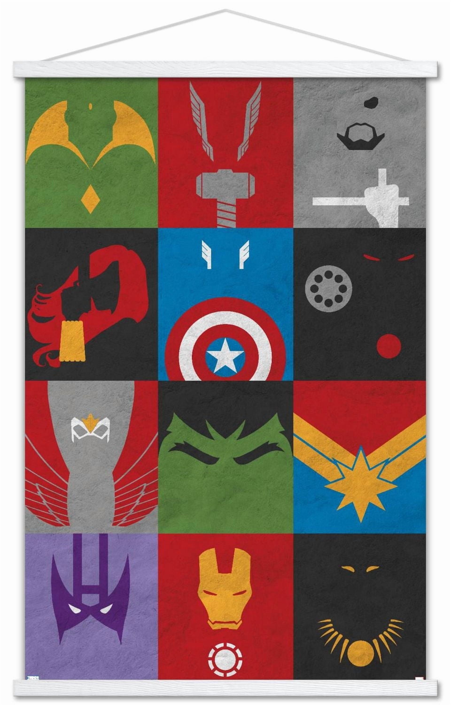 Marvel Comics - Avengers - Grille minimaliste Affiche Murale